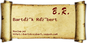 Bartók Róbert névjegykártya